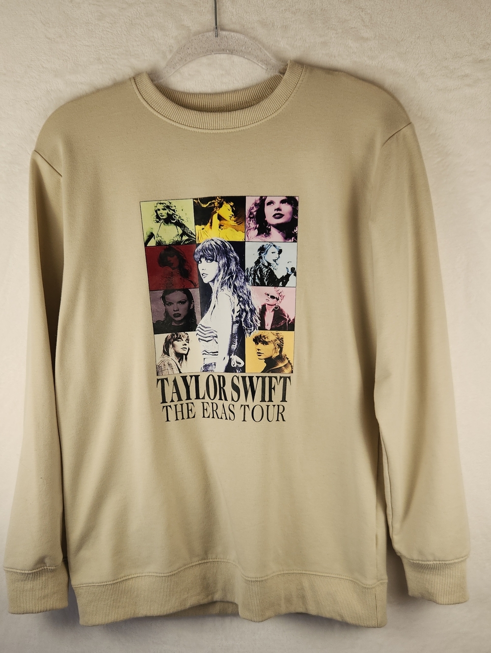 Taylor Swift Eras Tour Beige‎ Graphic Crewneck Sweatshirt Women's Size Small